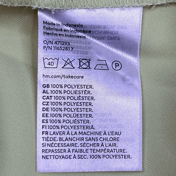 H&M Satin Wrap-Front Mini Dress Recycled Polyester Lime Green-Yellow Sz S - NWT - Picture 5 of 8